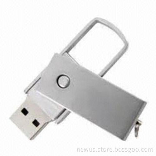 Promotional Metal Swivel USB Flash Drive, 1/2/4/8/16/32GB Capacity, Customized Logos Accepted